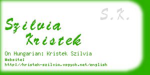 szilvia kristek business card